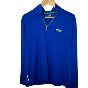 Ralph Lauren Polo Sport Stretch Jersey Pullover Mens Size L Blue Thermo Vent